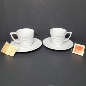 Frank Lloyd Wright White Cup and Saucer Set